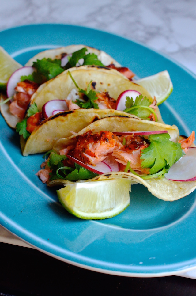 Spicy Chipotle Salmon Tacos Always Order Dessert