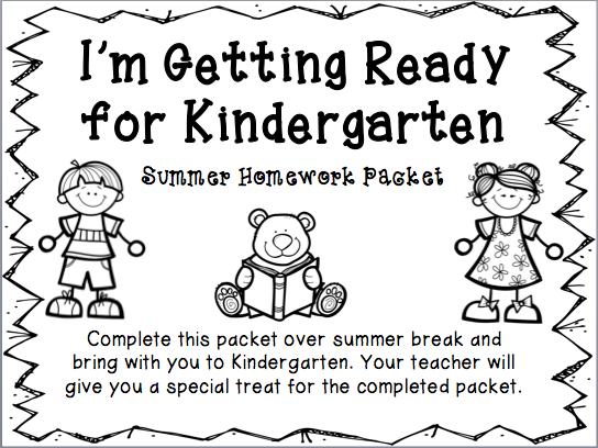 Kindergarten homework packet picture