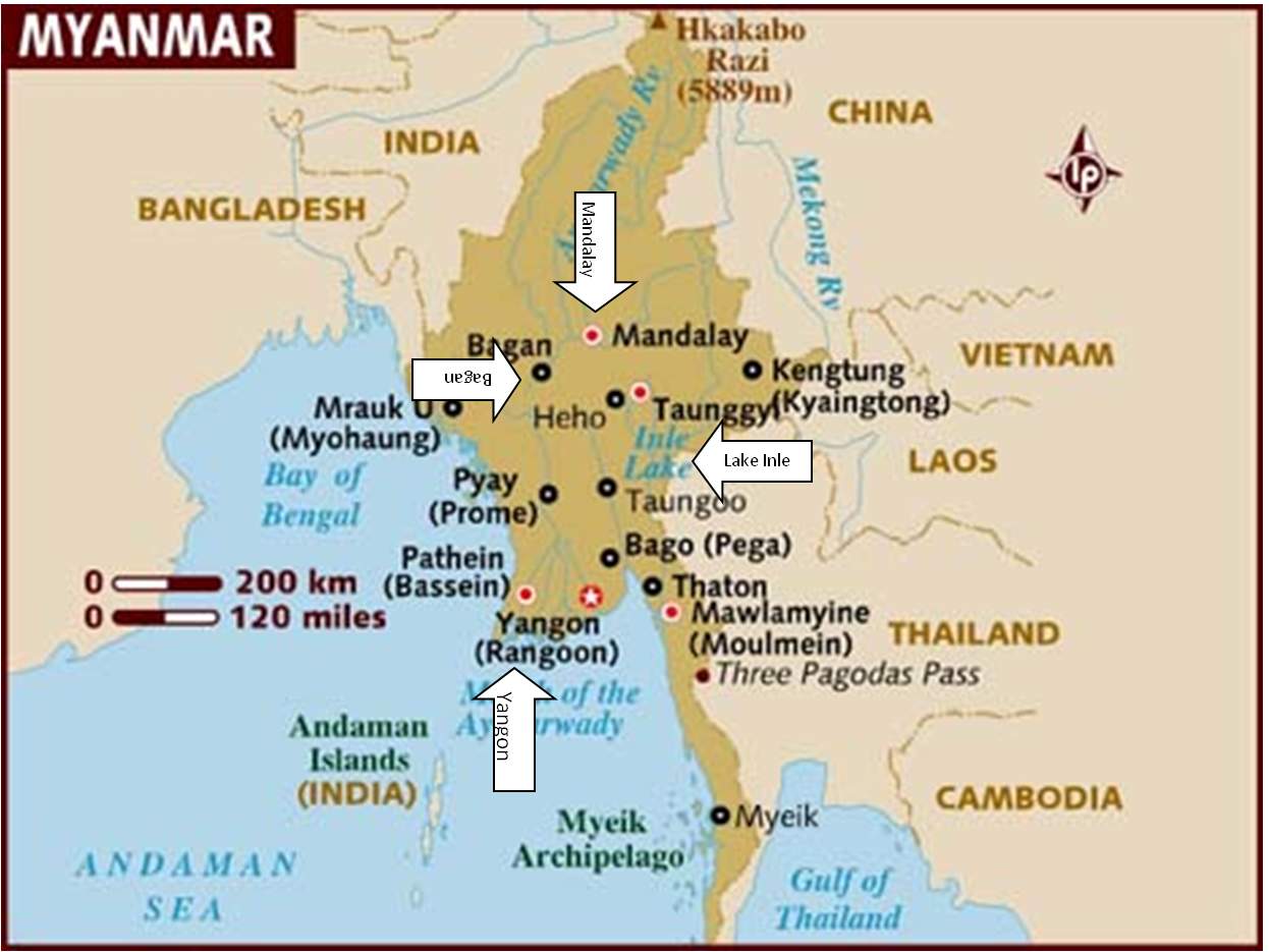 Travel with Nicki and Andre: Map Myanmar