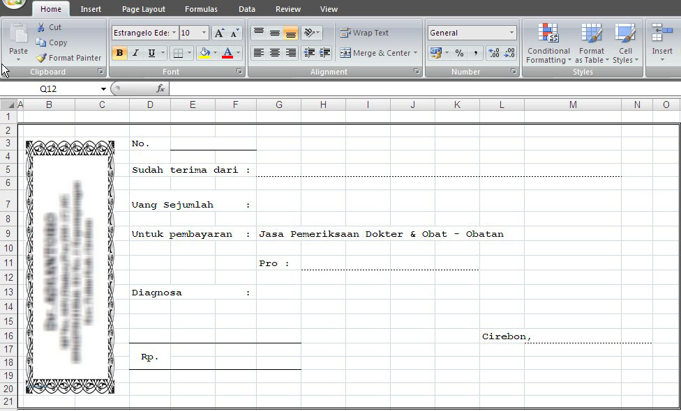 Download Template Kwitansi Excel