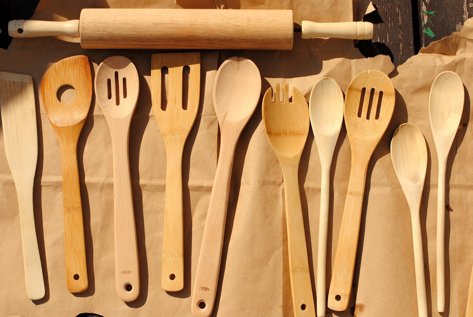 Rainbow painted wooden spoons