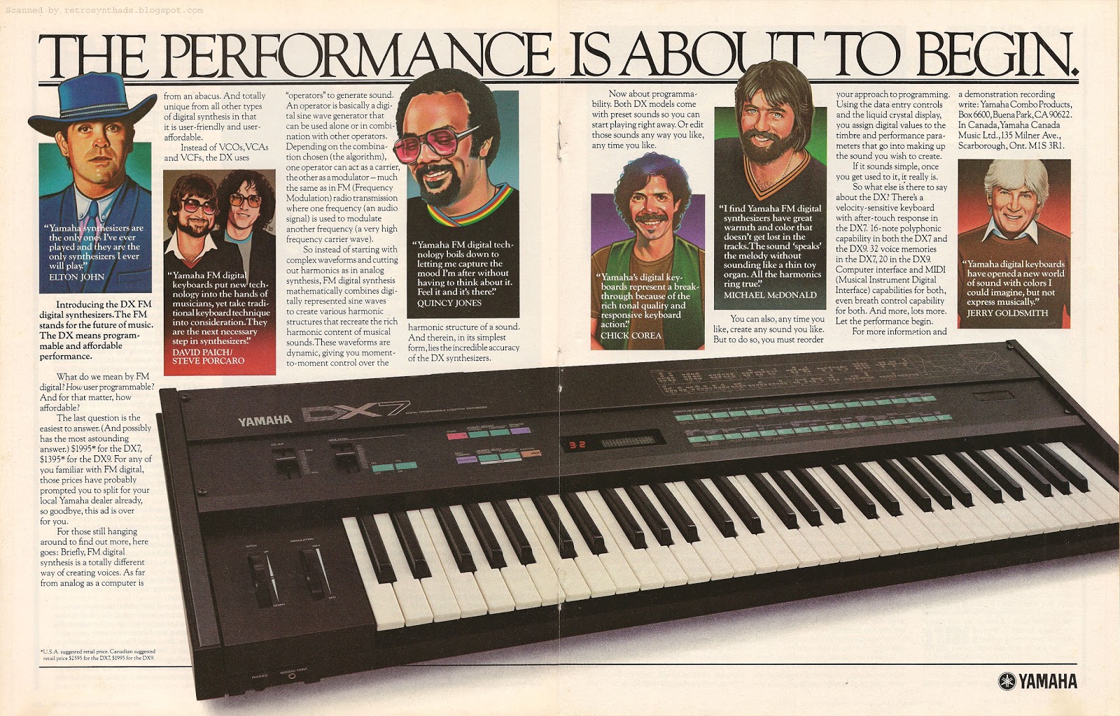 Retro Synth Ads Yamaha Dx7 The Performance Is About To Begin 2 Page Ad Part 1 Keyboard 19