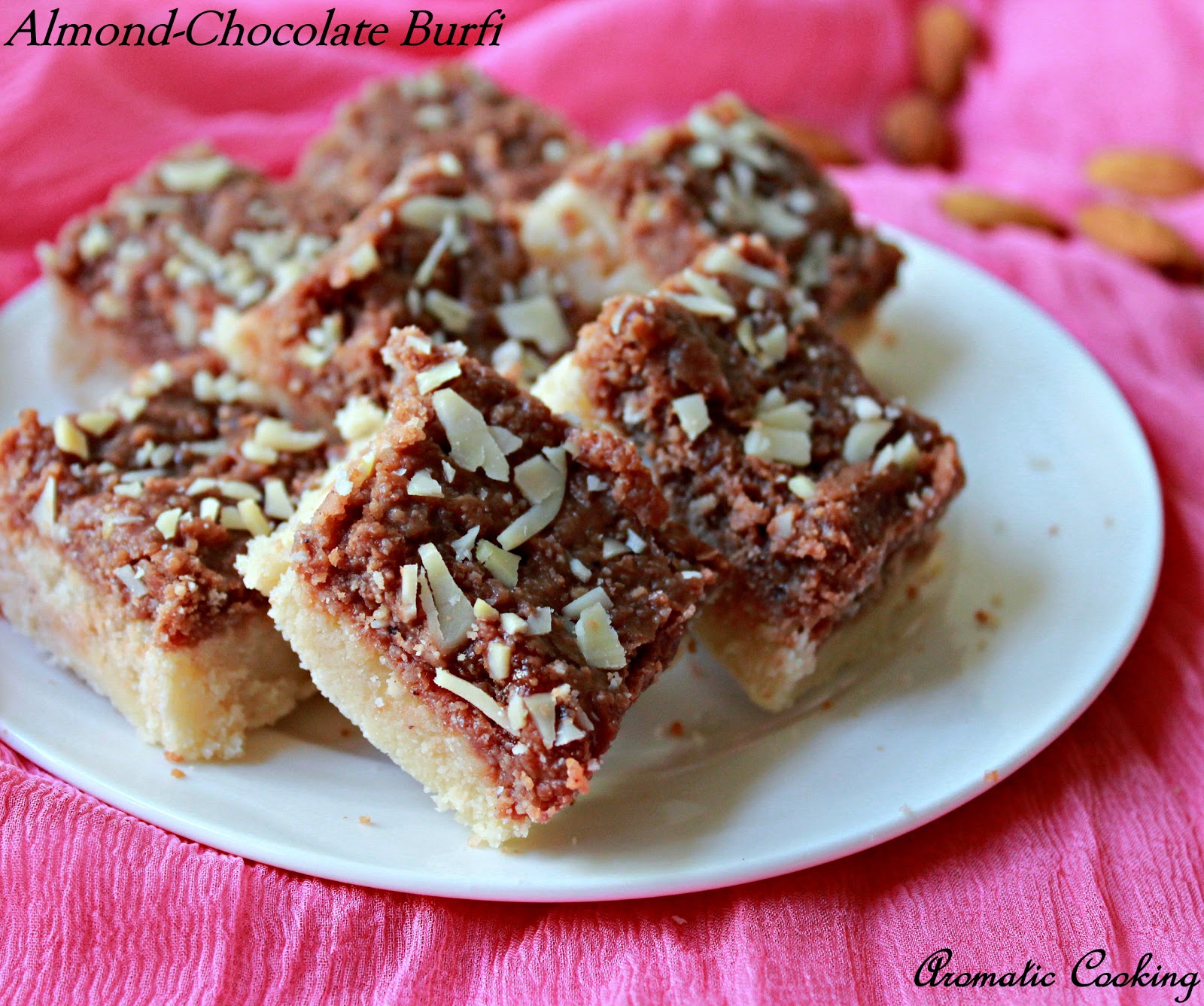Aromatic Cooking Almond Chocolate Burfi (Fudge)