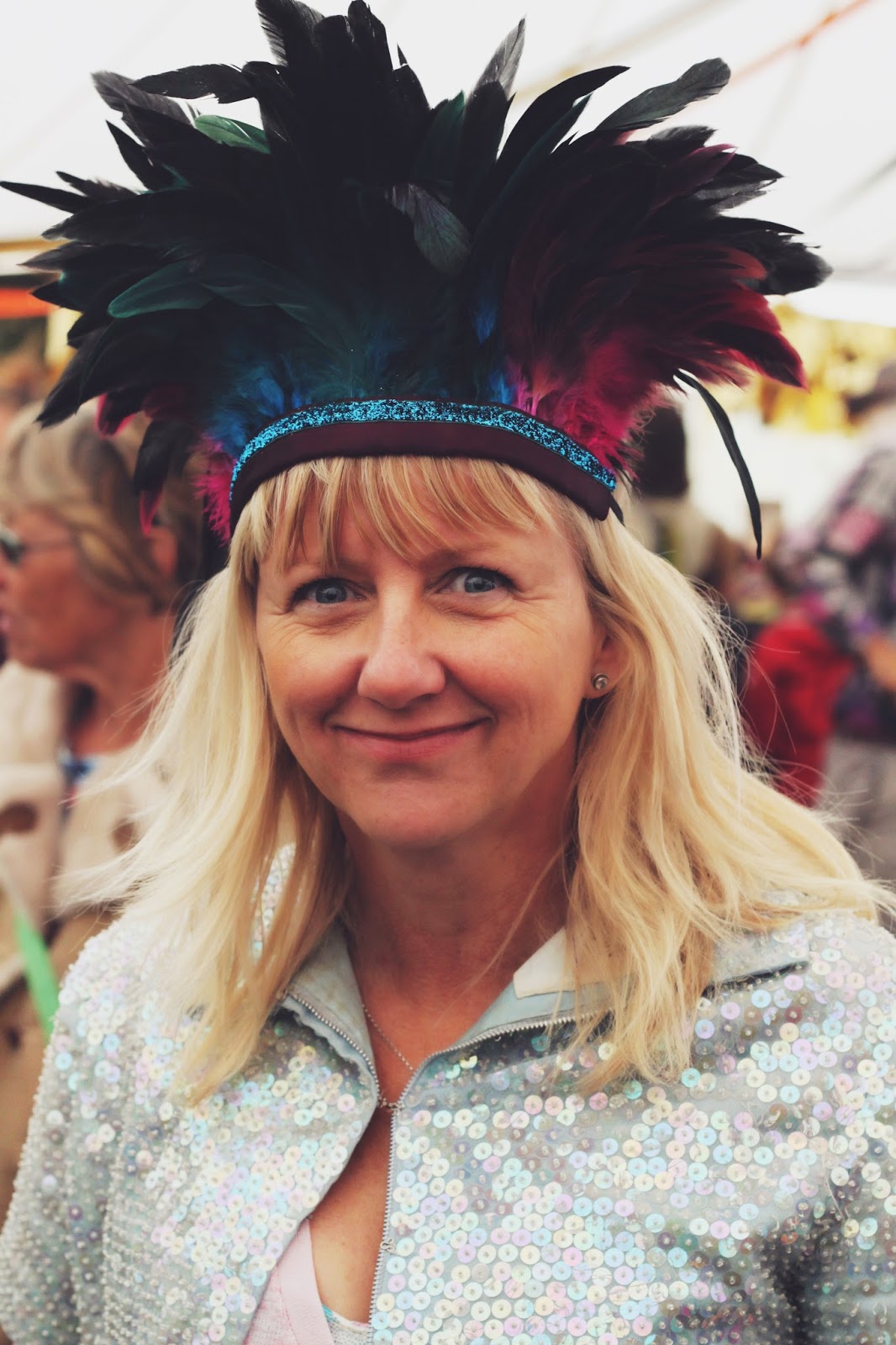 Dulcie Feather, feather headdress, festival style