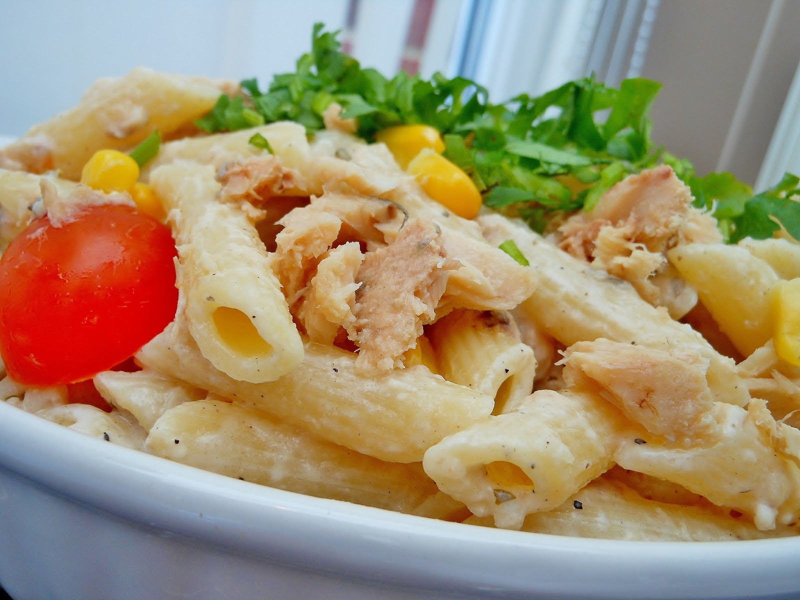 Confessions Of A Foodaholic Creamy Salmon Penne Pasta Salad with Corn
