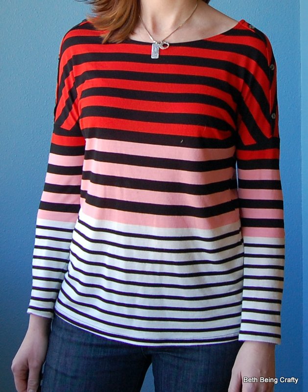 Beth Being Crafty Knit banded waist top with cuffs