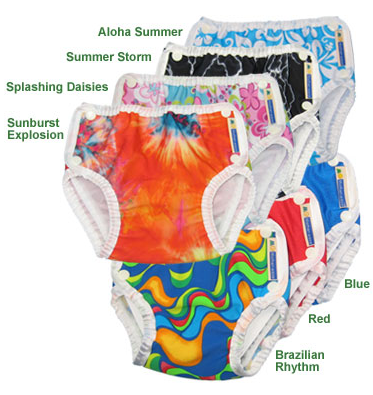 Small Aloha Red 7-17 lbs Mother-Ease Swim Diaper 