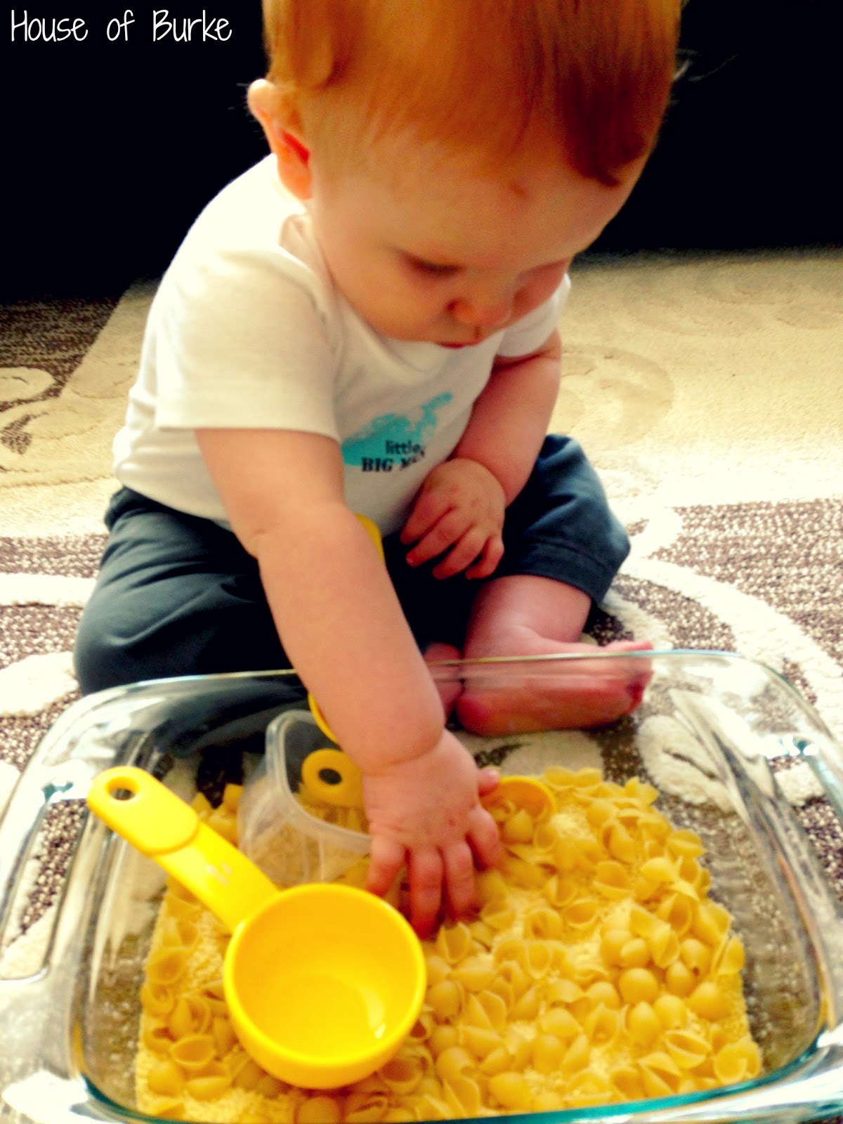 House of Burke Sensory Baby Play Exploring Dry Pasta & Couscous
