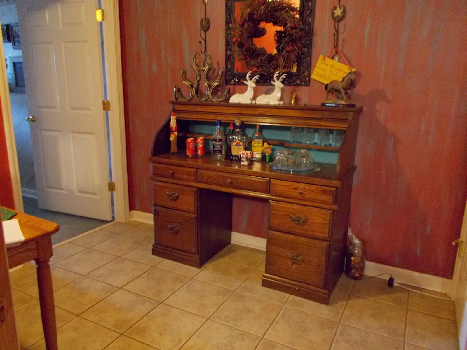 Simple, But Fabulous Converting a Roll Top Desk....into a Bar......