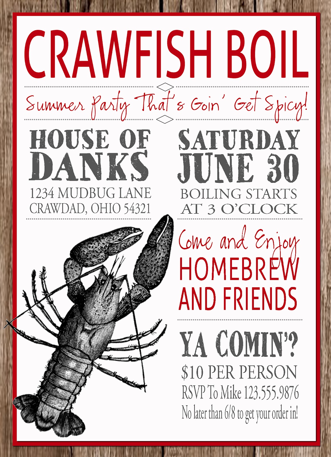 Crawfish Boil Invites