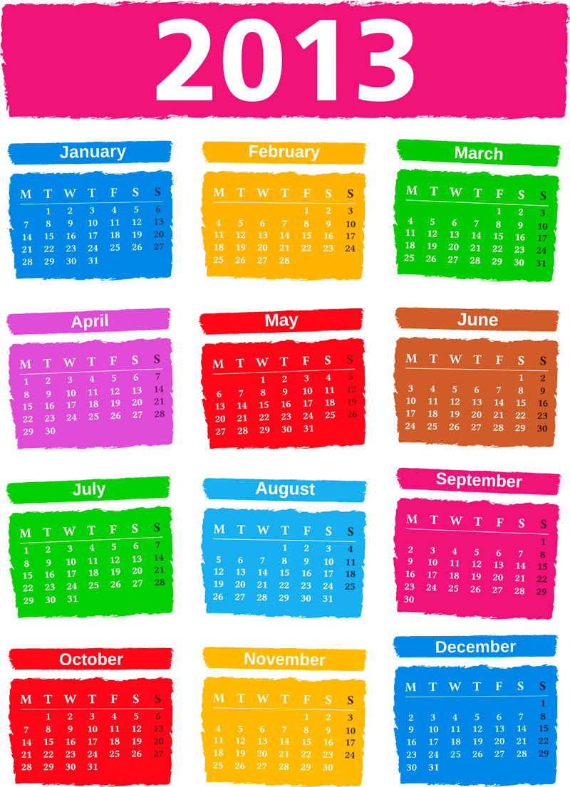 2013 Calendar Business Card Template
