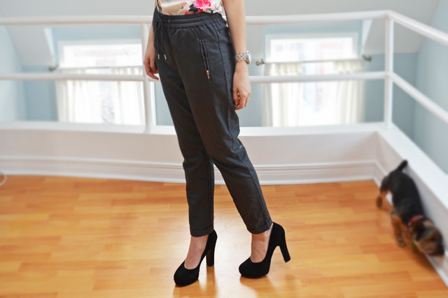 comfortable dress pants sweatpant look from hm ebay zara shopper bag dupe