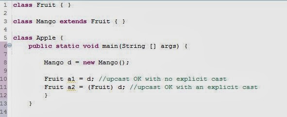 upcast and downcast in java upcast and downcast in java