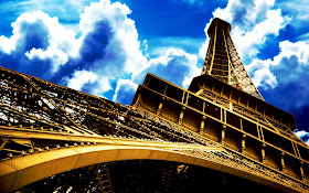 Eiffel Tower Under Look Clouds HD Wallpaper
