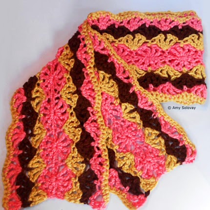 Pink and Brown Scarf - Free Pattern