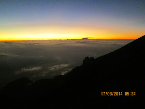 Observing Sunrise from Mt Merapi.