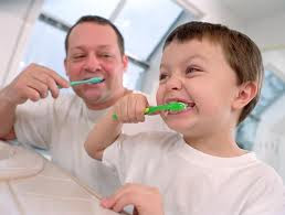 brushing teeth