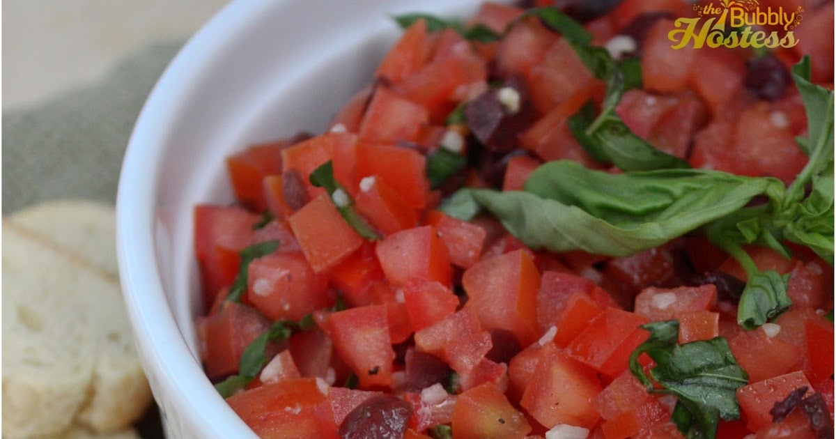 The Bubbly Hostess Kalamata Tomato Bruschetta Even for the Olive Haters
