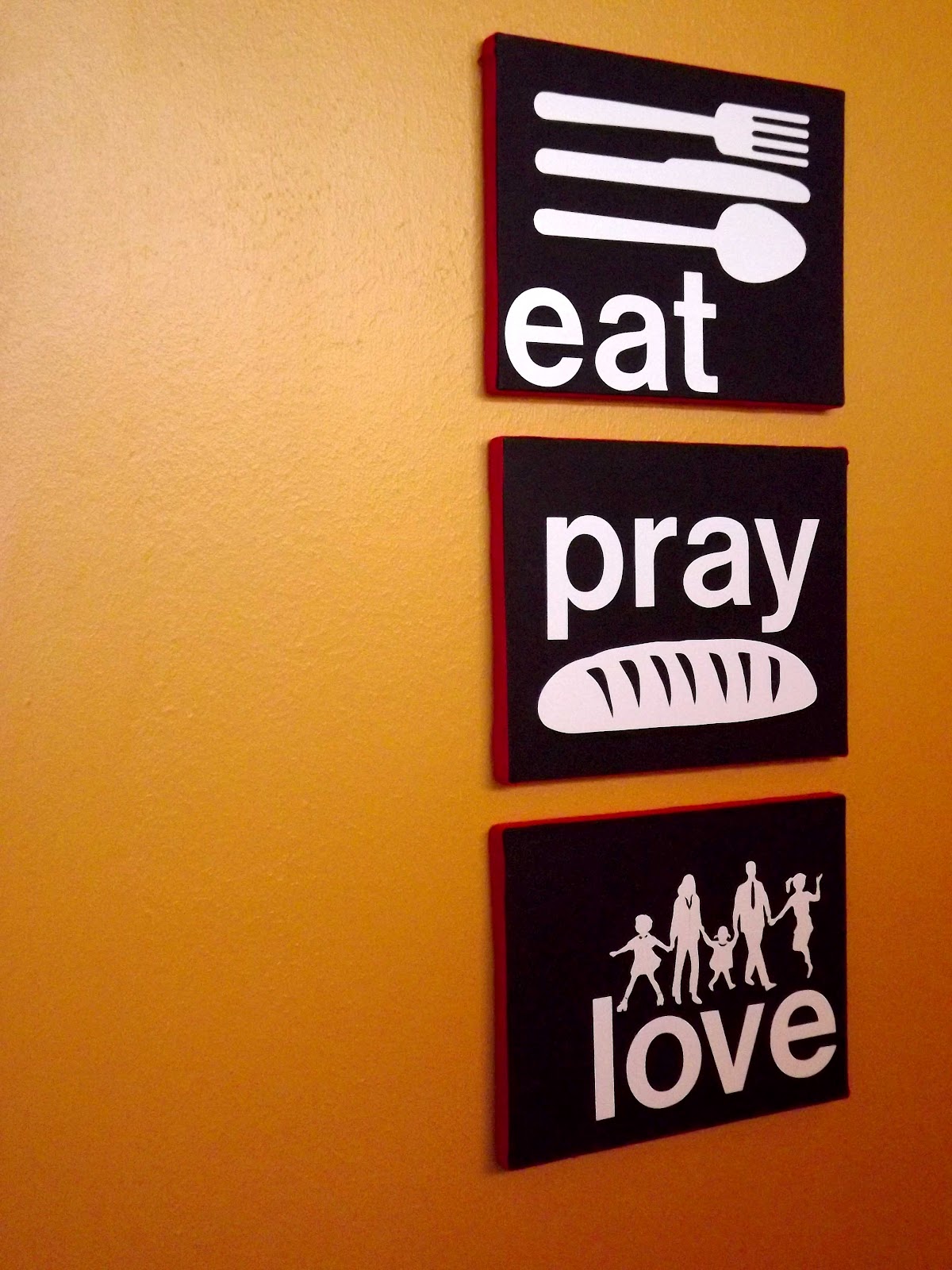 Faith, Hope and Art Eat, Pray, Love Custom Dining Room Wall Art