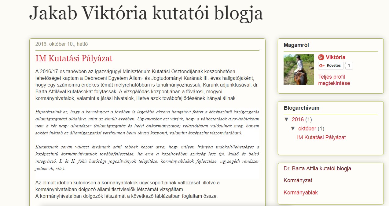 Jakab Viktória társblogja