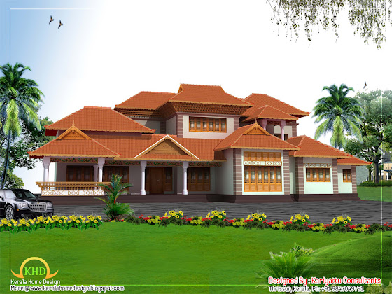 Kerala Style Home Architecture - 358 Sq M (3858 Sq. Ft.) - January 2012