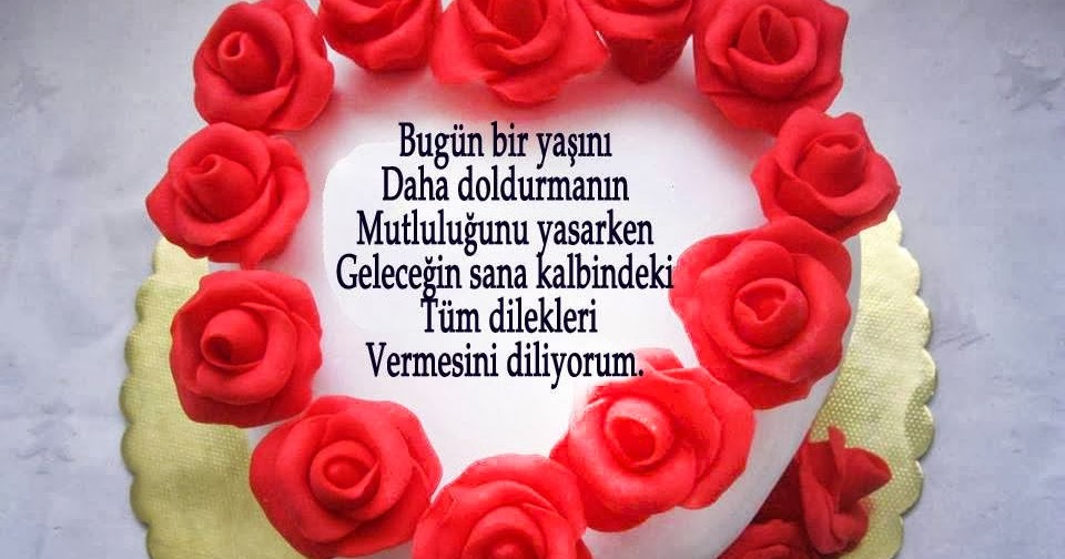 Güllerden kalpli doğum günü kutlama resimli yazı