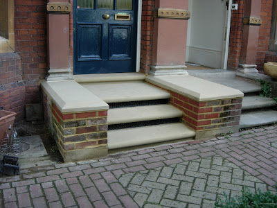 York stone steps and large copings
