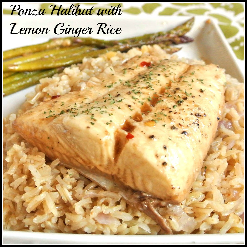 Mom, What's For Dinner? Ponzu Halibut with Lemon Ginger Rice