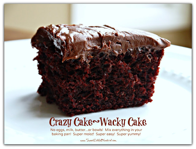Swank Friendly Recipes: Crazy Cake (No eggs, milk, butter or bowls)