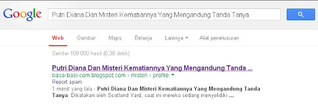 Cara Yang Benar, Agar Status Terindek Google Dalam Hitungan 1 Menit