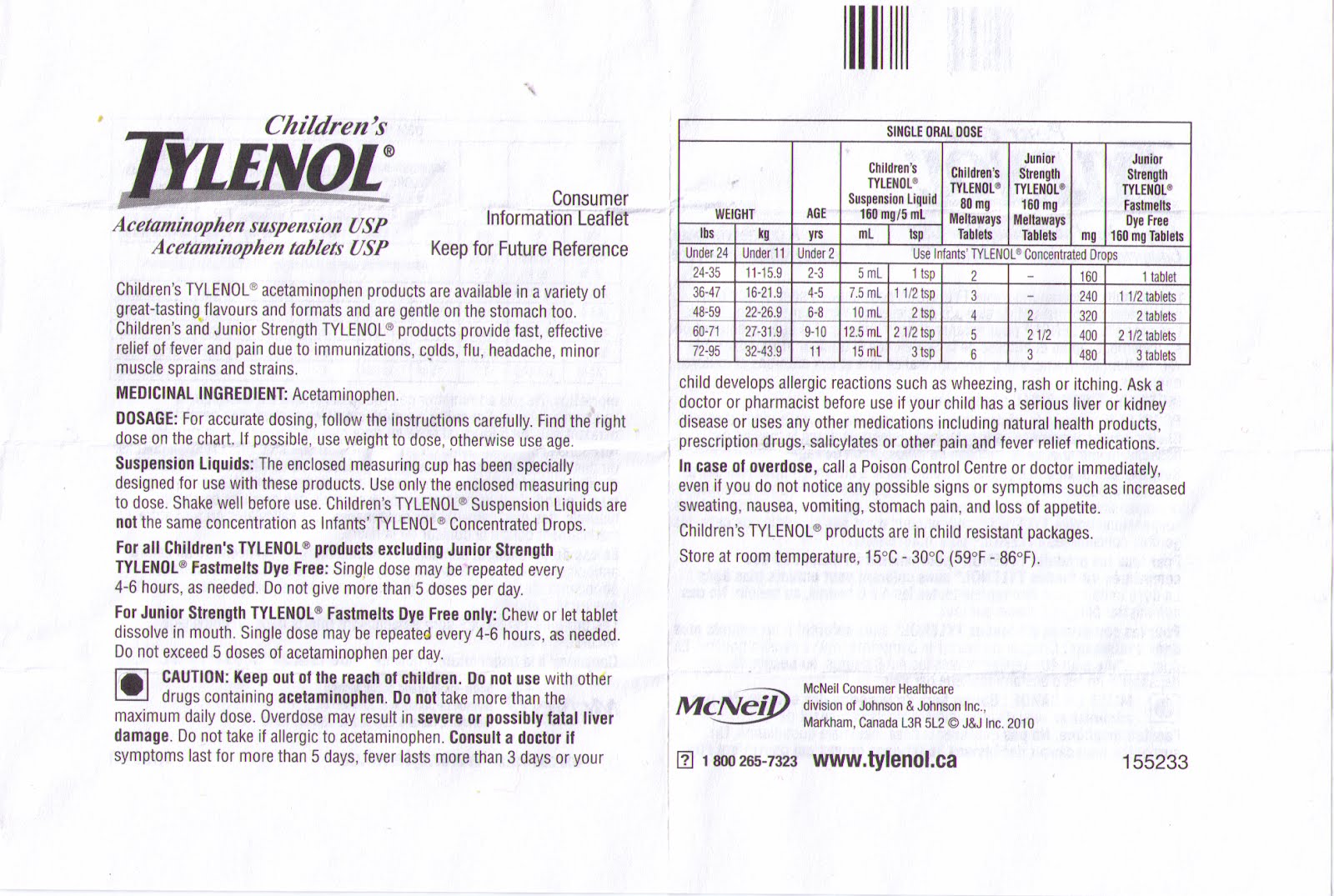 Tylenol Dosage Chart By Weight For Adults