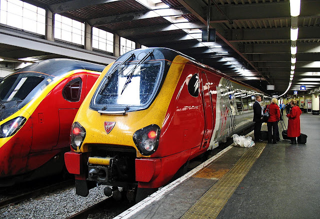 trains on platform in London