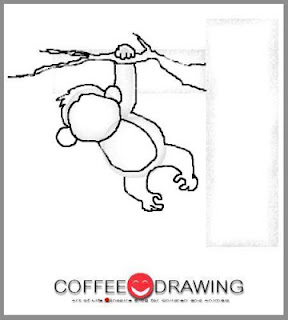 สอนเด็กวาดการ์ตูน รูปลิง แบบง่ายๆ step 14