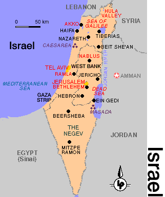 Israel Map Political Regional