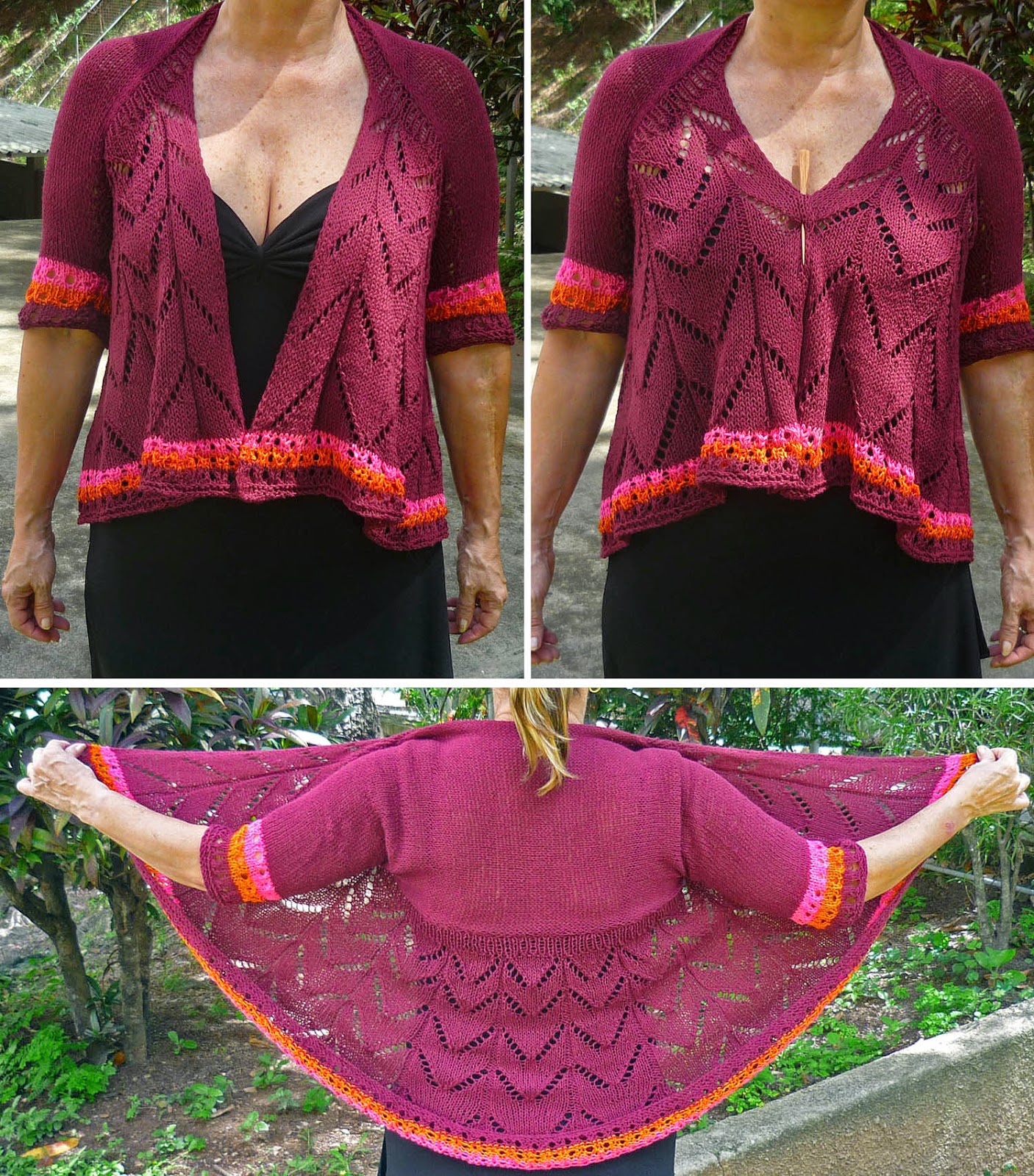 Chaleco artesanal calado tejido en lana matizado para mujer