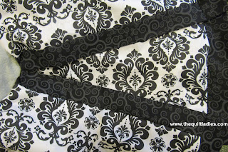 How to make a black and white bed ruffle, by The Quilt Ladies
