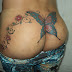 Art Tattoo feminina bunda borboleta