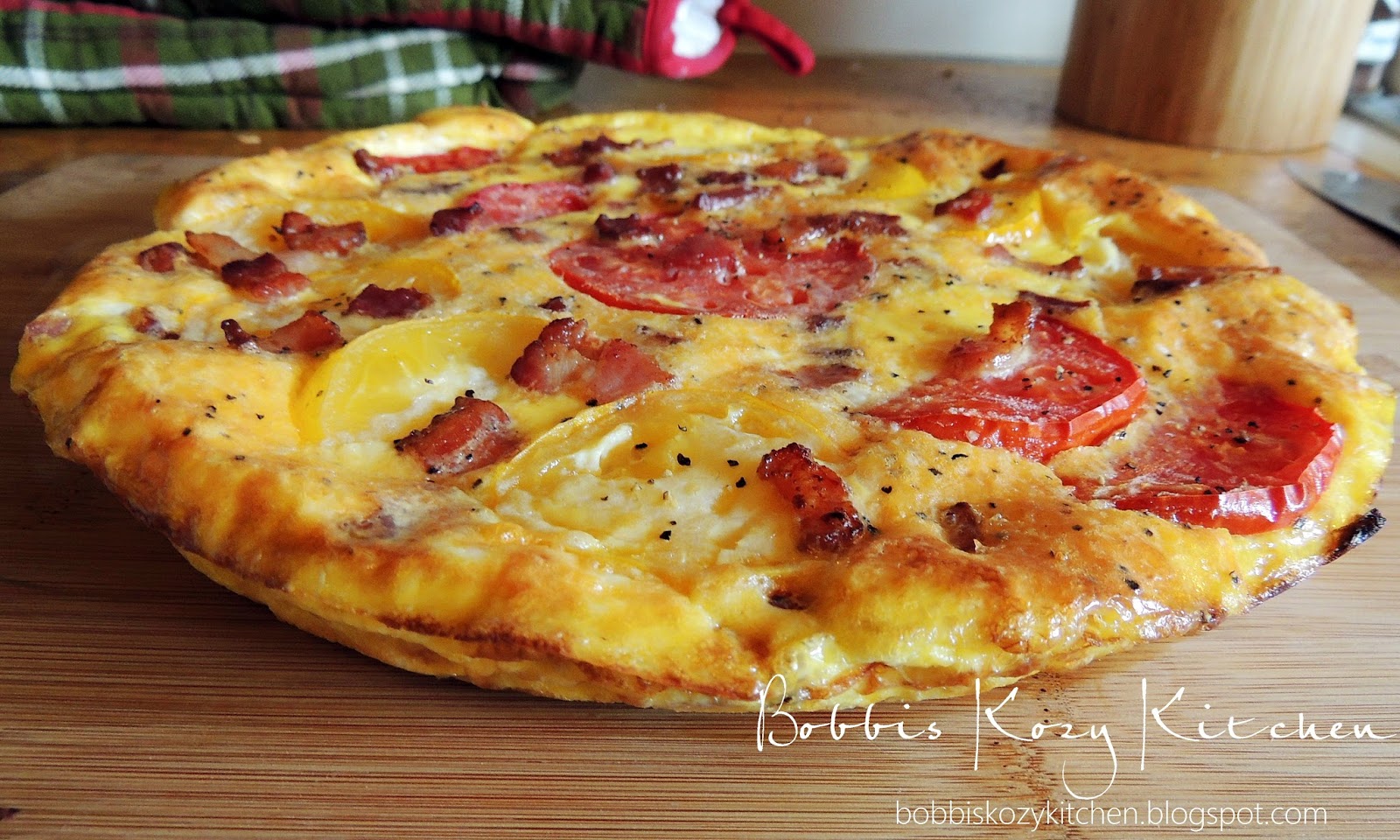 Garden Fresh Tomato and Bacon Frittata {Using Tfal's Nonstick Skillet