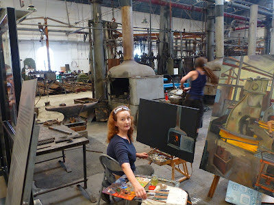 Jane Bennett, industrial heritage artist at the Australian Technology Park Open Day, Eveleigh