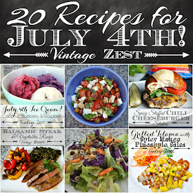 20 Recipes for July 4th! on Diane's Vintage Zest! #appetizer #entree #dessert