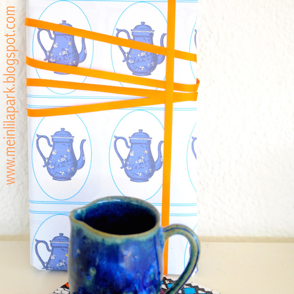 Free printable tea wrapping paper ausdruckbares Geschenkpapier