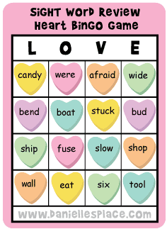 Valentine's Day Bingo For Preschoolers 2