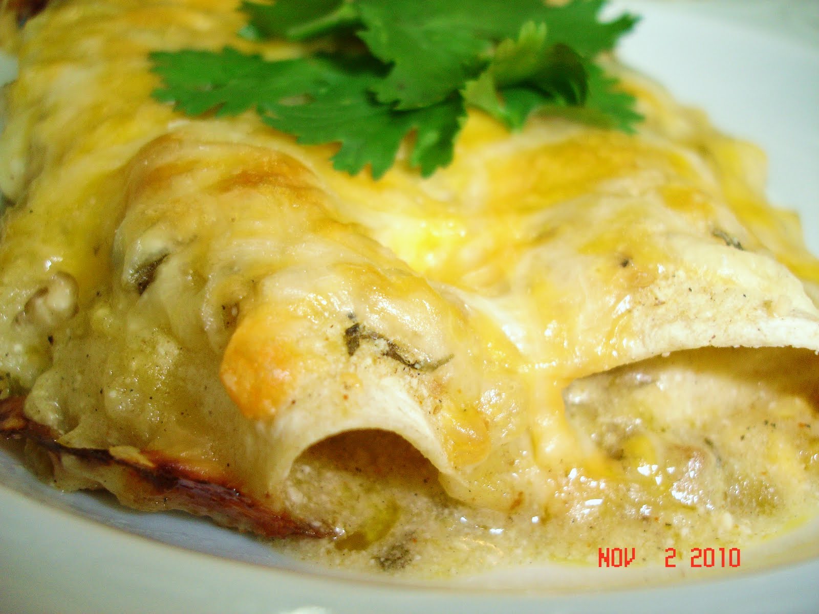 Krista Kooks Salsa Verde Sour Cream Enchiladas in the CrockPot