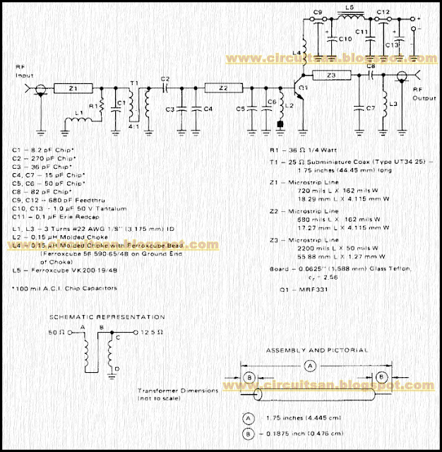 10W 225-400mhz Linear Amplifier Circuit Diagram