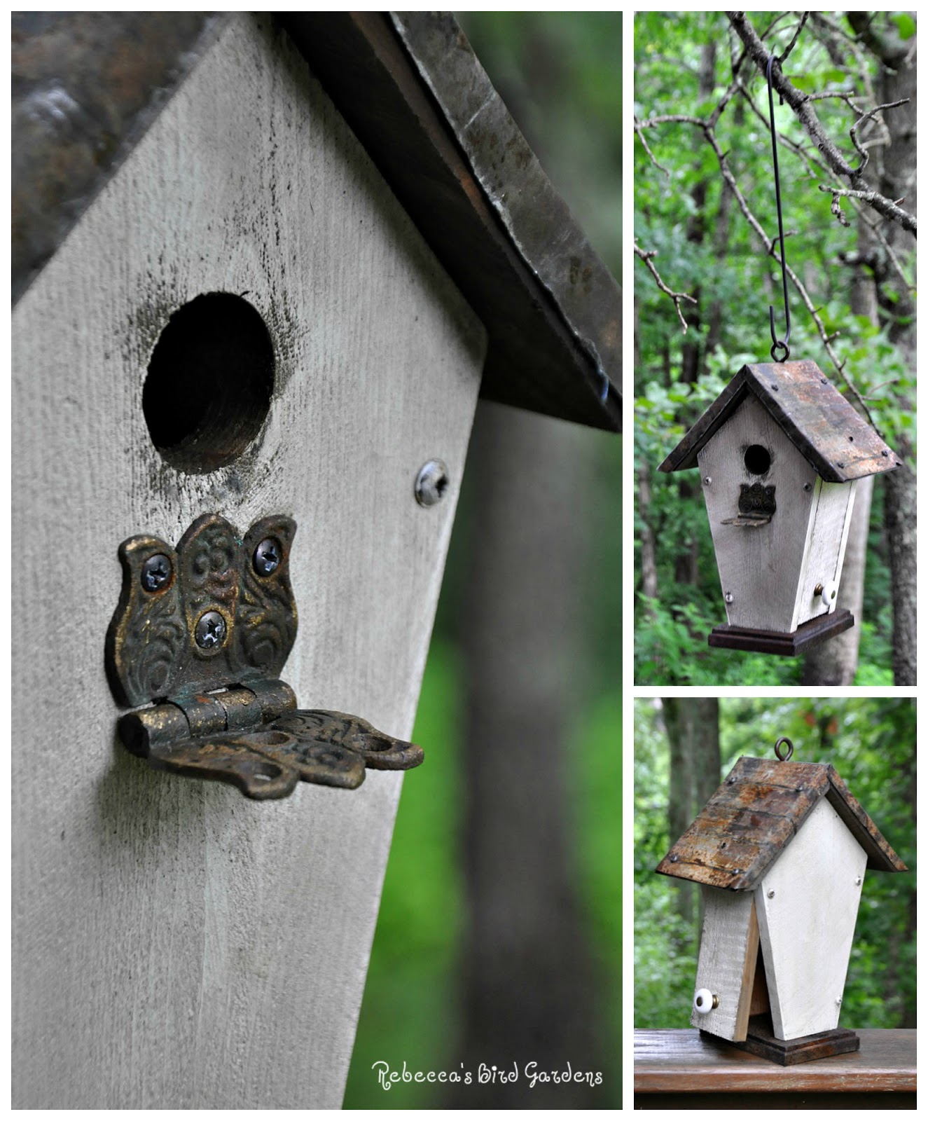 Rebecca's Bird Gardens Blog Rustic Hanging Birdhouse, "The Villa"