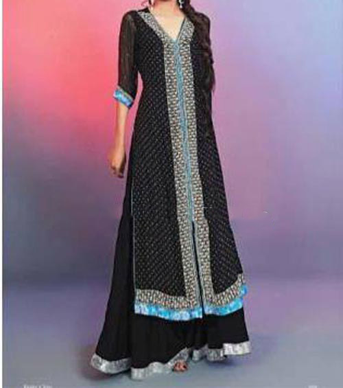 long open shirt with sharara