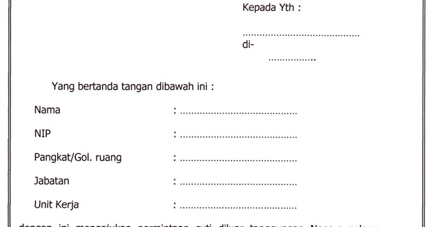 Contoh Surat Izin Cuti Nikah, Melahirkan, dan Kuliah ...