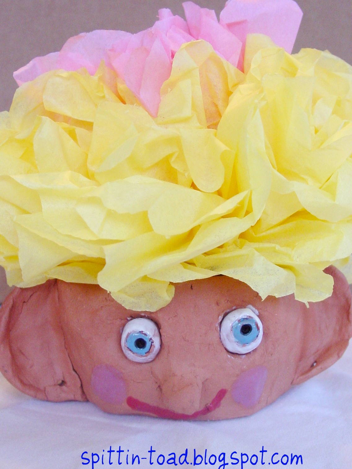 Spittin Toad Kids Art Clay Heads..(or pot heads as I like to call them)