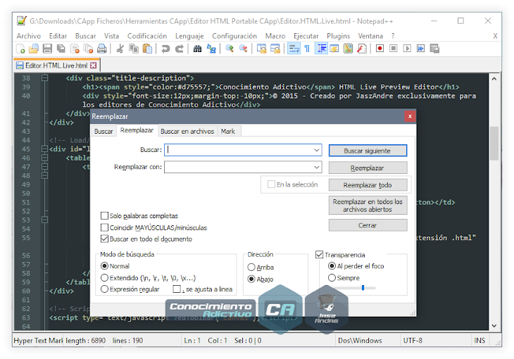 Notepad++ 6.8.8 [Freeware] Uno de los editores de texto open source