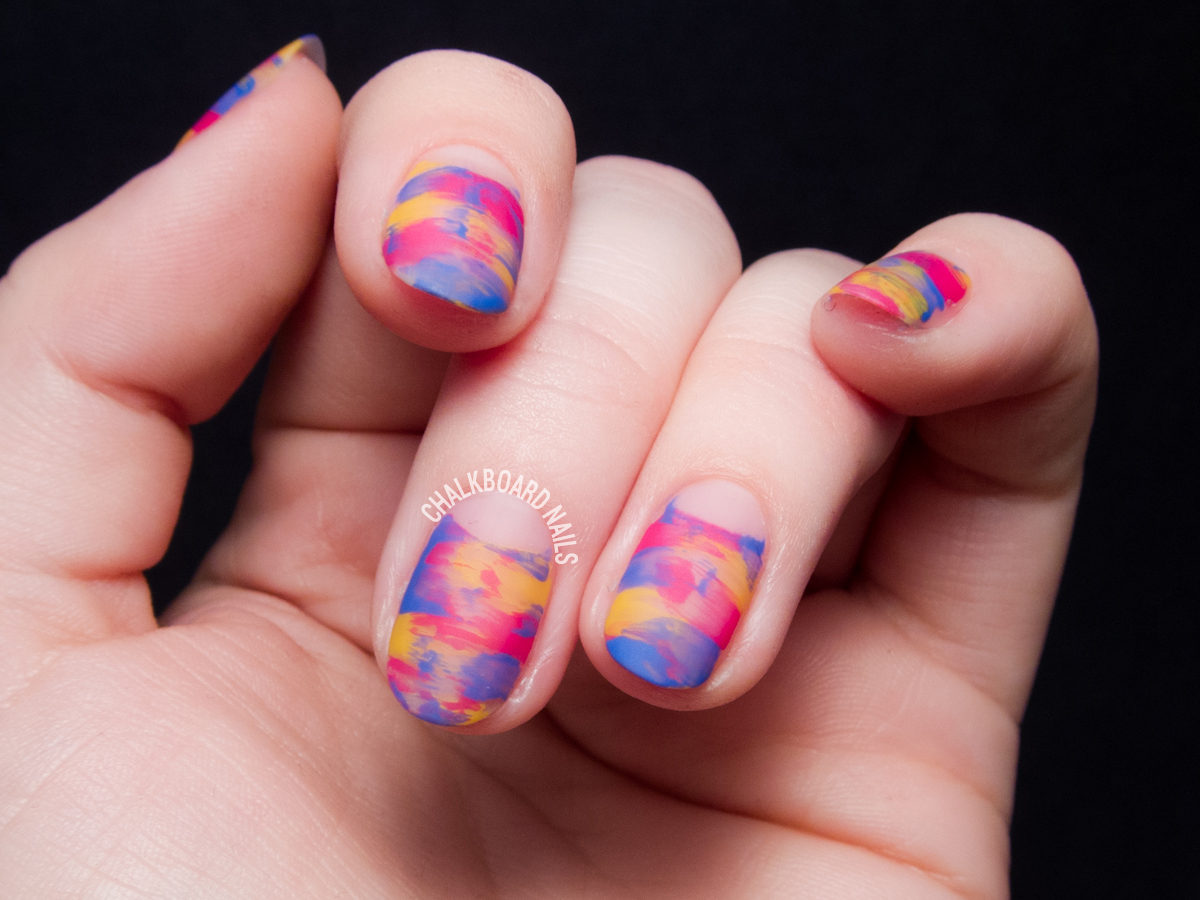 TUTORIAL Easy Sideswipe Nail Art with Negative Space Chalkboard